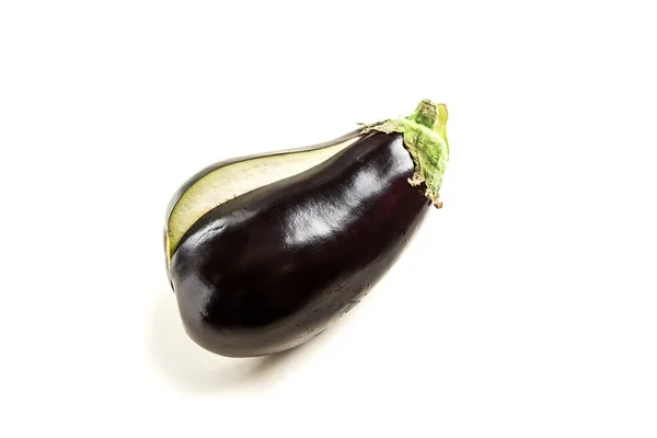 Aubergine Isolerad Vit Bakgrund Dietmat Vegetarianism — Stockfoto