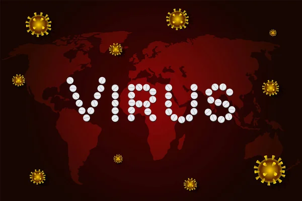 Koncepcja Ncov Coronavirus Mapie Świata Ludność Ziemi Jest Chroniona Przez — Wektor stockowy