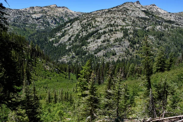 Vista a la montaña desde la caminata — Foto de Stock