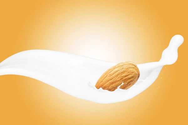 Almond falla i mjölk — Stockfoto
