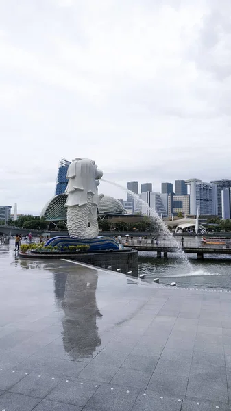 Singapur Simgesi Aslan Singapur Dur — Stok fotoğraf