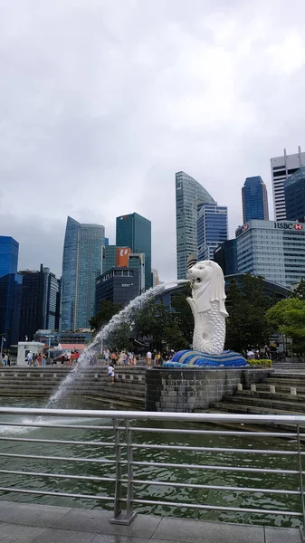 Singapur Simgesi Aslan Singapur Dur — Stok fotoğraf