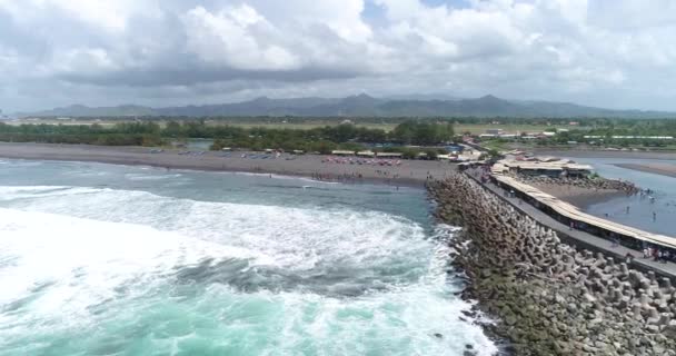 Krásný Letecký Výhled Glagah Beach Kulon Progo Yogyakarta — Stock video