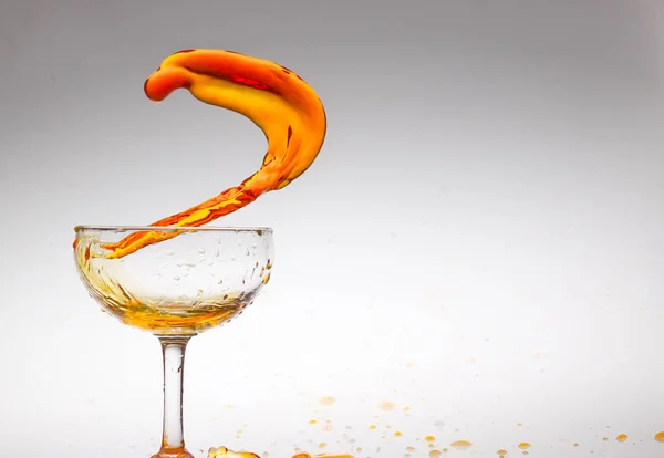 Splash Orange Water Glass — Stock Photo, Image