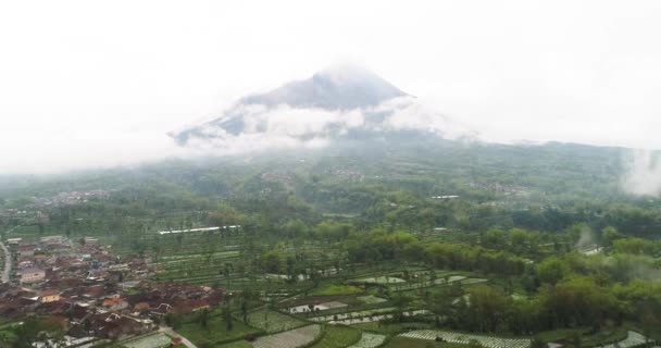 Paisagem Monte Merapi Terraços Vista Magelang — Vídeo de Stock