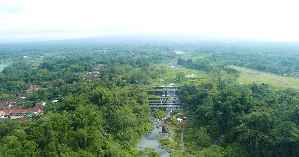 Vista Aérea Grojogan Watu Purbo Cascada Muy Hermosa —  Fotos de Stock