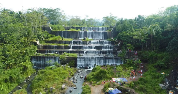 Uitzicht Vanuit Lucht Grojogan Watu Purbo Waterval Erg Mooi — Stockfoto