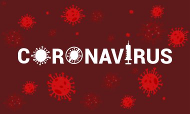 Coronavirus 2019-nCov kırmızı tasarım pankartı