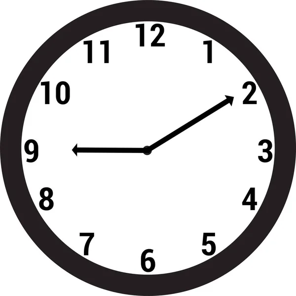 Relógio Branco Com Números Alfabeto Preto Claro — Vetor de Stock