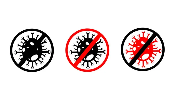 Set Sign Caution Coronavirus Stop Coronavirus — Stock Vector