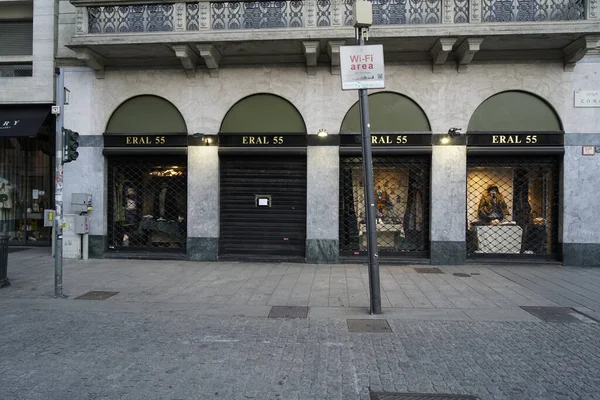 Shutters Closed Covid Corso Como Lifestyle Milan Lombardy Italy Europe — Stockfoto