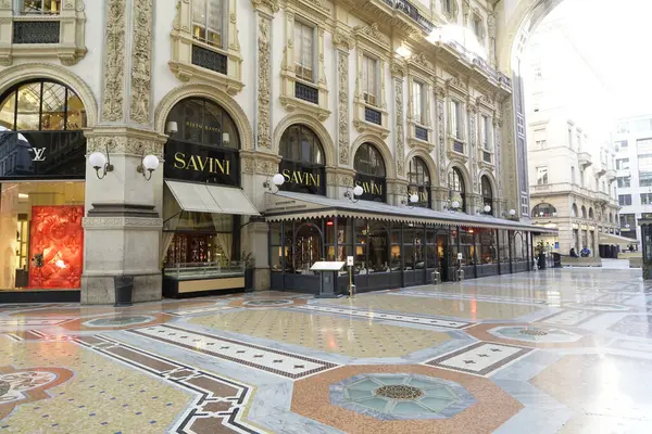 Historic Center Milan Coronavirus Quarantine Galleria Vittorio Emanuele Milan Lombardy — Stock Photo, Image