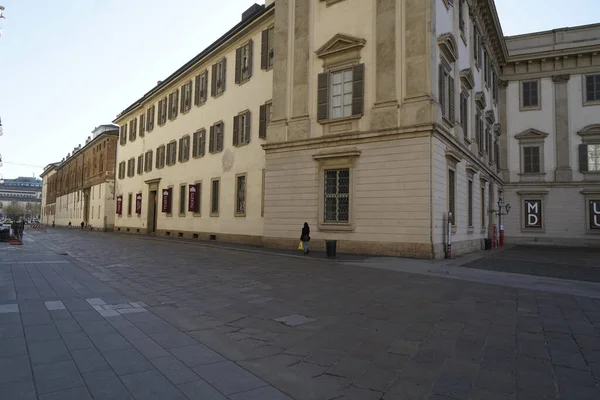 Strada Milano Durante Coronavirus Stile Vita Covid Piazza Del Duomo — Foto Stock