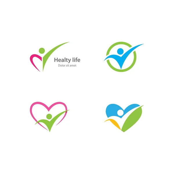 Vida saudável pessoas logotipo — Vetor de Stock