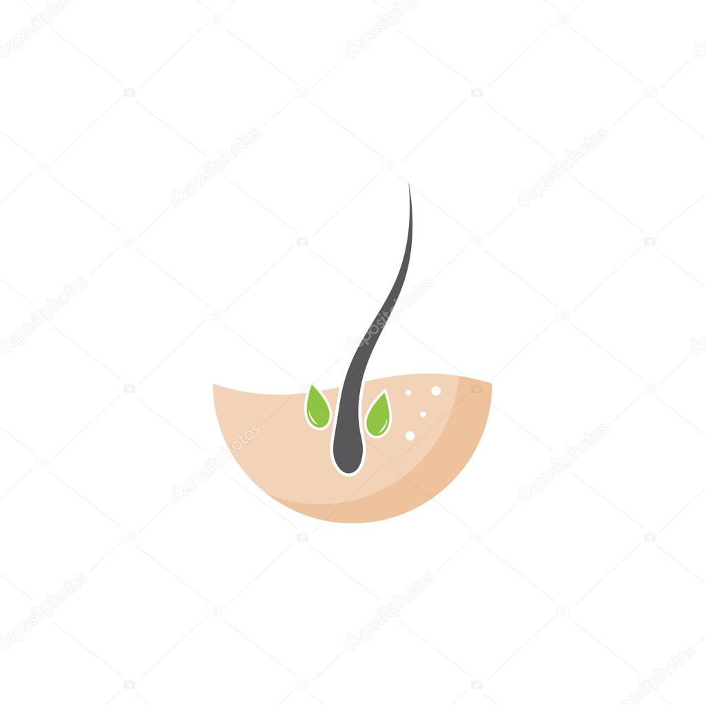 Follicle Hair treatment logo vector icon template
