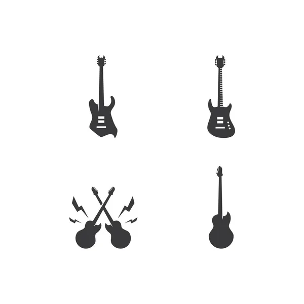 Logotipo da guitarra — Vetor de Stock