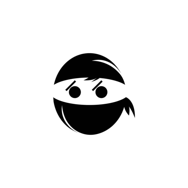 Ninja Face logotipo vetor — Vetor de Stock