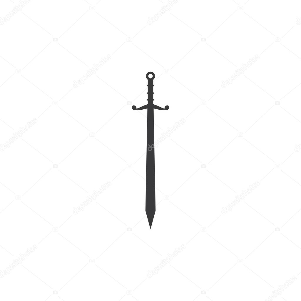 Sword logo vector flat design