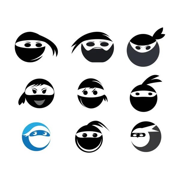 Ninja Gesicht Logo Vektor — Stockvektor