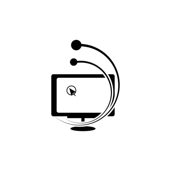 Мышь компьютер логотип — стоковый вектор