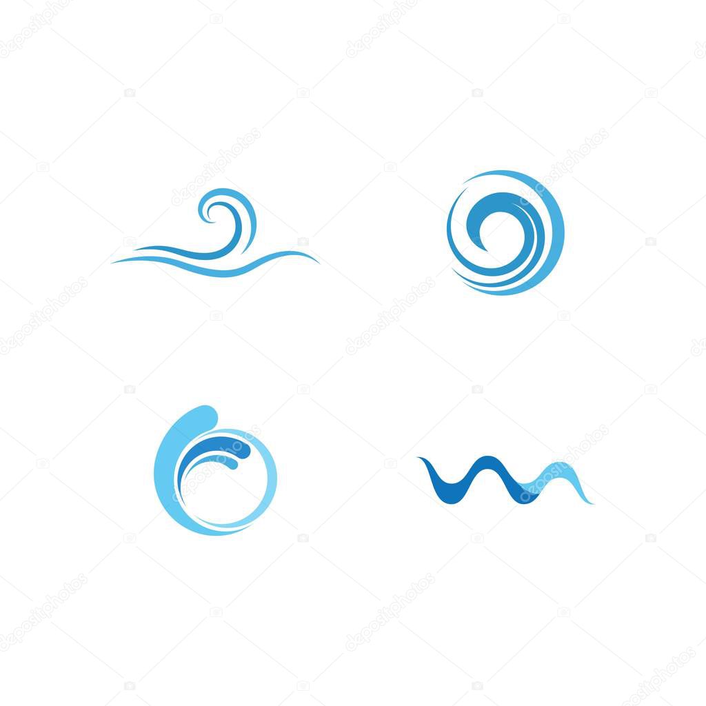 Water wave Logo design vector Template