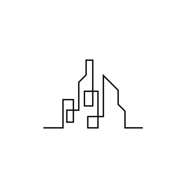 Városkép, város sziluett logó ikon vektor — Stock Vector