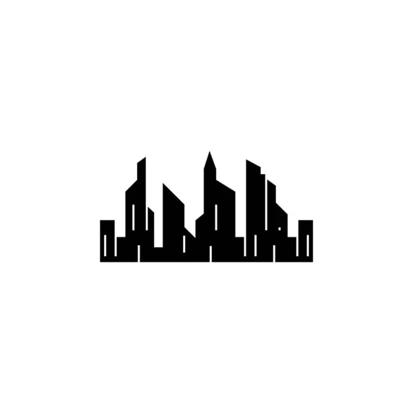 Városkép, város sziluett logó ikon vektor — Stock Vector