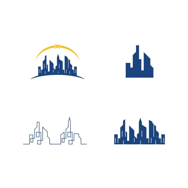 City skyline, city silhouette logo  icon vector — Stock Vector
