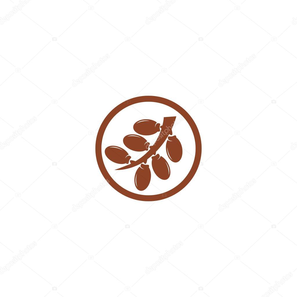 Date fruits logo illustration vector flat design