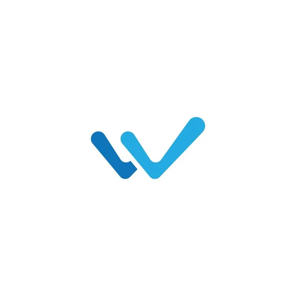 Lettera W alfabeto font logo vettore — Vettoriale Stock
