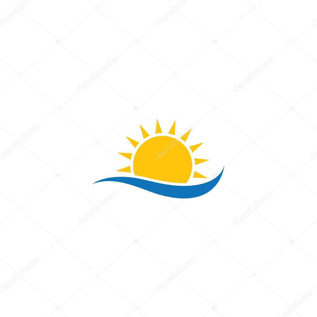 Sun ilustration logo vector icon template
