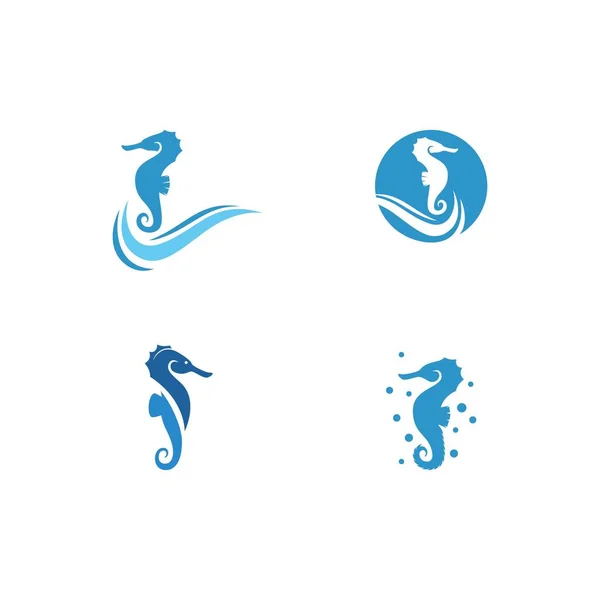 Logotipo ilustración caballo de mar vector — Vector de stock