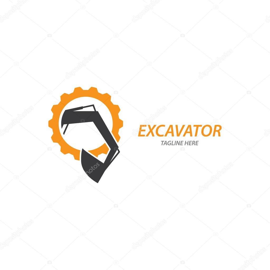 Excavator logo illustration vector template