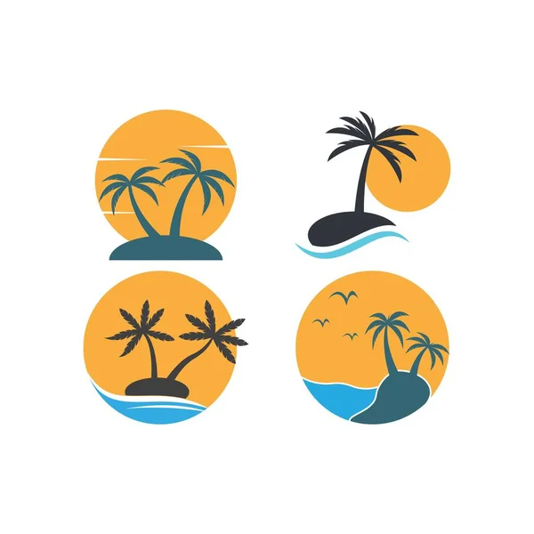 Palmera verano logo — Archivo Imágenes Vectoriales