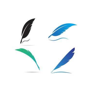 Tüy illüstrasyon logo vektör şablonu