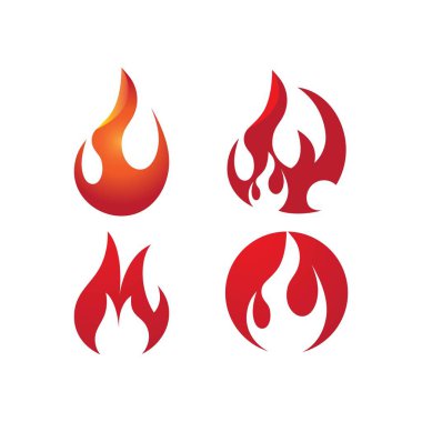 Yangın alev logo vektör şablonu