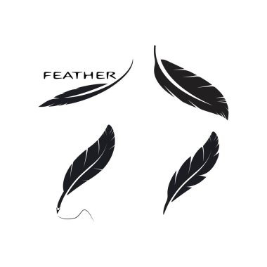 Tüy illüstrasyon logo vektör şablonu