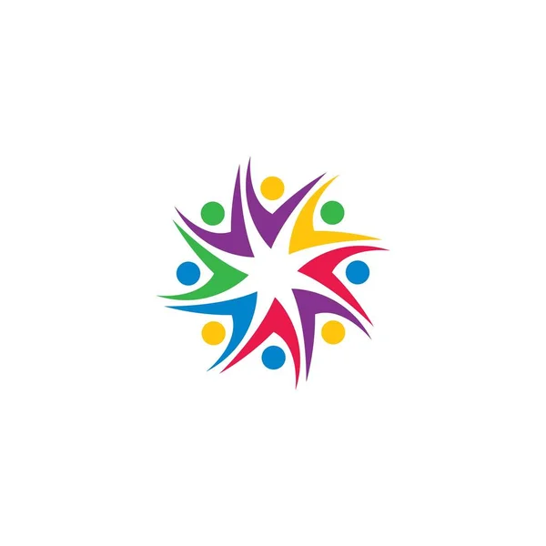Topluluk Sosyal Logo Tasarım Şablonu Vektörü — Stok Vektör