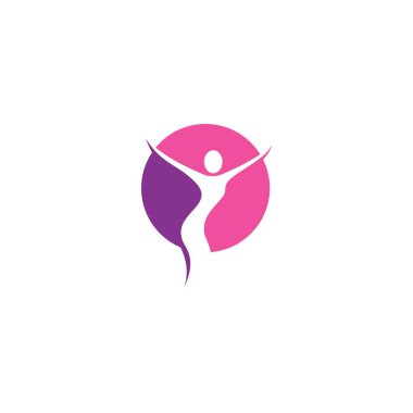 Kadın logo illüstrasyon vektör şablonu