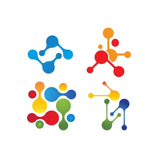 Molecule Logo Vector Icono Plantilla — Vector de stock