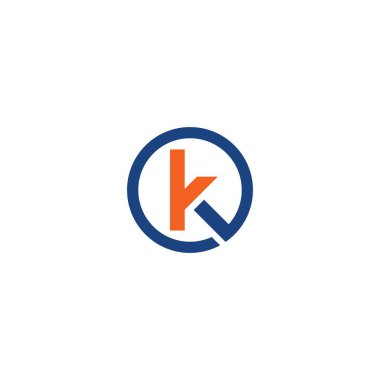 K harfi logo vektör düz tasarımı