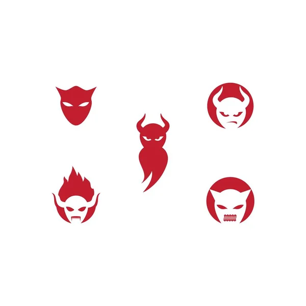 Teufel Charakter Logo Illustration Vektor Vorlage — Stockvektor