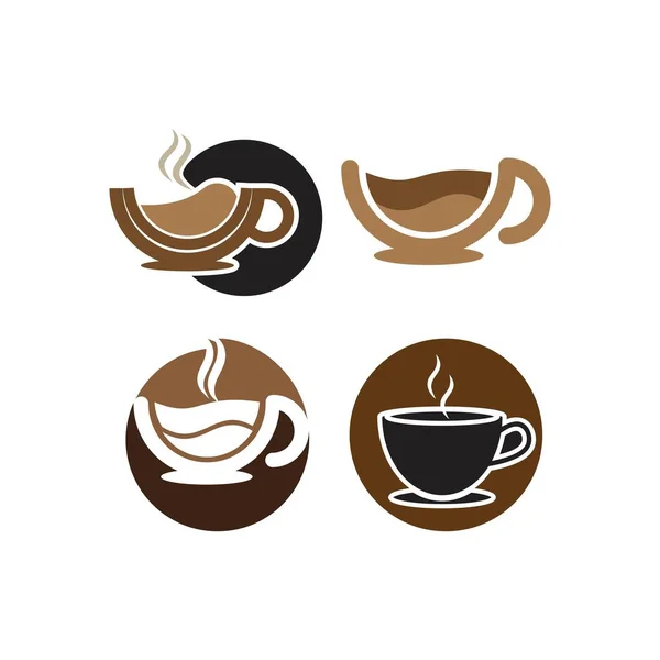 Кофейные Зерна Логотип Шаблон Векторной Иконки — стоковый вектор