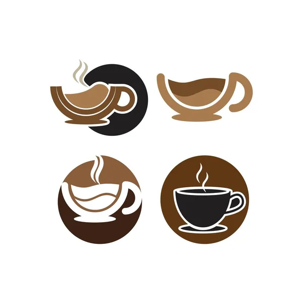 Kaffeebohnen Logo Template Vektor Icon Design — Stockvektor