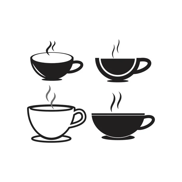 Kaffeebohnen Logo Template Vektor Icon Design — Stockvektor