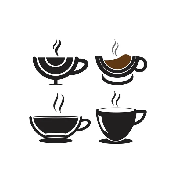 Kaffeebohnen Logo Template Vektor Icon Design — Stockvektor