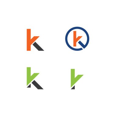 K harfi logo vektör düz tasarımı