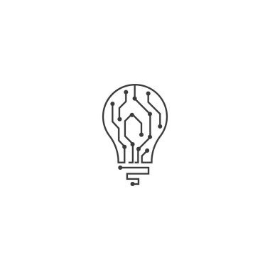 Ampul teknolojisi logo vektör şablonu
