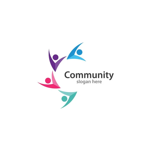 Comunidade Rede Vetor Modelo Logotipo Social —  Vetores de Stock