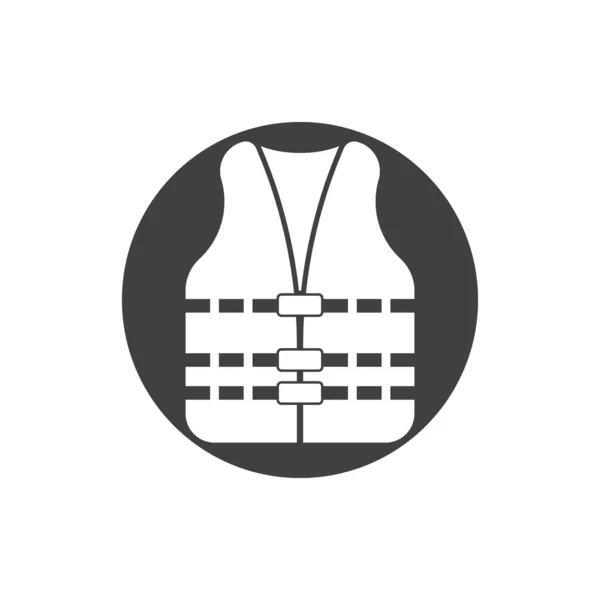 Life Vest Ícone Logotipo Vetor Design — Vetor de Stock